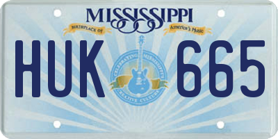 MS license plate HUK665