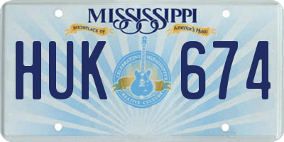 MS license plate HUK674