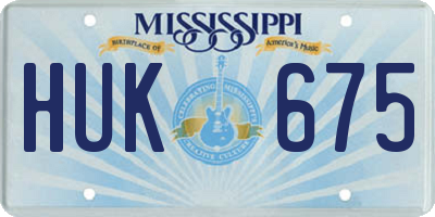 MS license plate HUK675