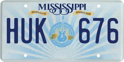 MS license plate HUK676