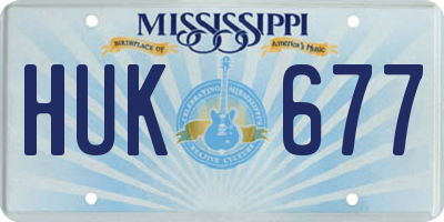 MS license plate HUK677