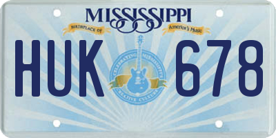 MS license plate HUK678