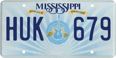 MS license plate HUK679