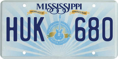 MS license plate HUK680