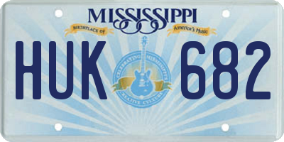 MS license plate HUK682