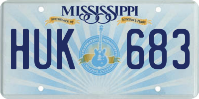 MS license plate HUK683