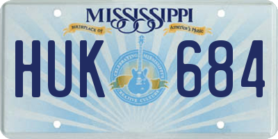 MS license plate HUK684
