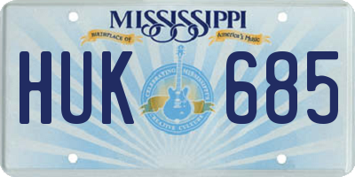 MS license plate HUK685