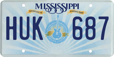 MS license plate HUK687