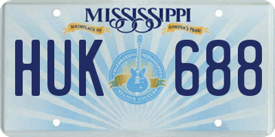MS license plate HUK688