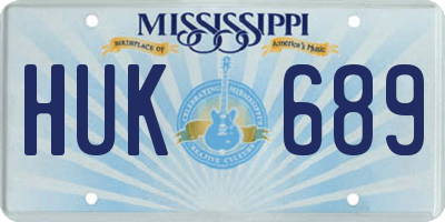 MS license plate HUK689