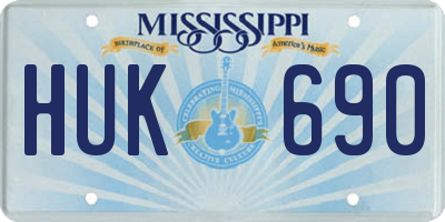 MS license plate HUK690