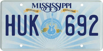 MS license plate HUK692
