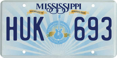 MS license plate HUK693