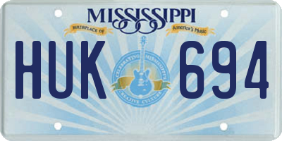 MS license plate HUK694