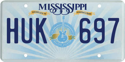MS license plate HUK697