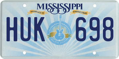 MS license plate HUK698