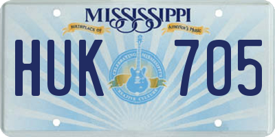 MS license plate HUK705
