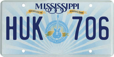 MS license plate HUK706