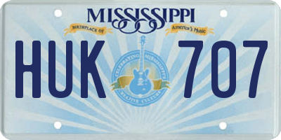 MS license plate HUK707