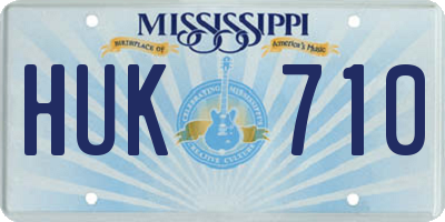 MS license plate HUK710