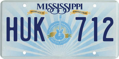 MS license plate HUK712