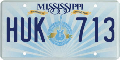 MS license plate HUK713