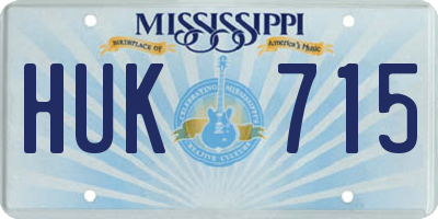 MS license plate HUK715