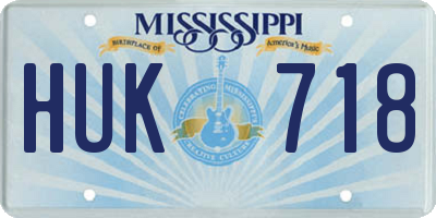 MS license plate HUK718