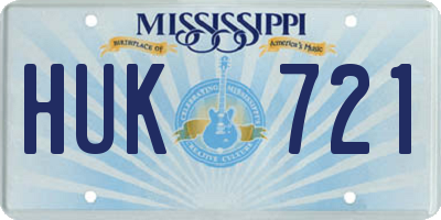 MS license plate HUK721