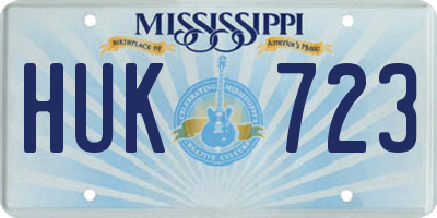 MS license plate HUK723