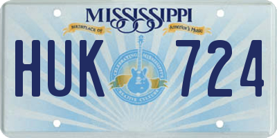 MS license plate HUK724