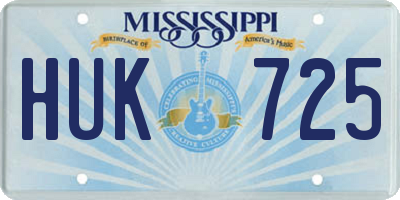 MS license plate HUK725