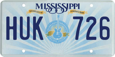 MS license plate HUK726