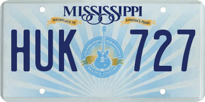 MS license plate HUK727