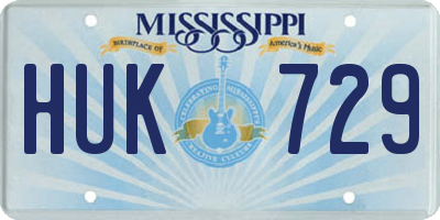 MS license plate HUK729