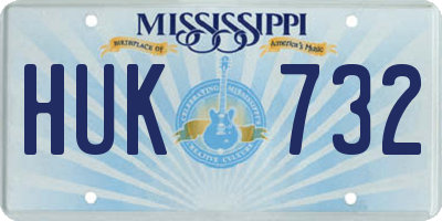 MS license plate HUK732