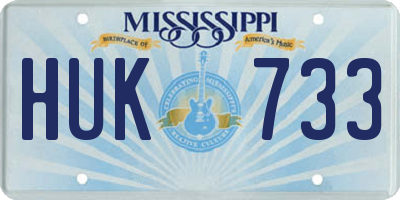 MS license plate HUK733