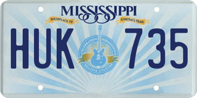 MS license plate HUK735