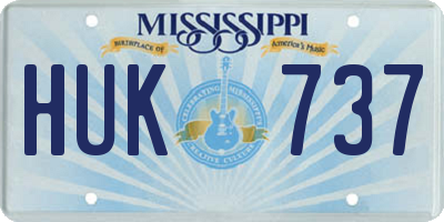 MS license plate HUK737
