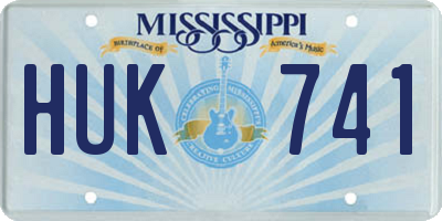 MS license plate HUK741