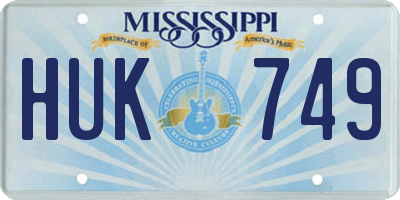 MS license plate HUK749