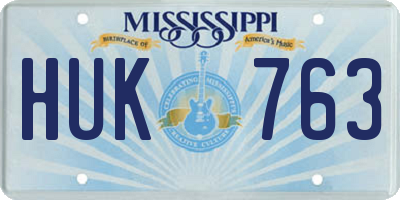MS license plate HUK763