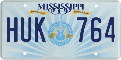 MS license plate HUK764