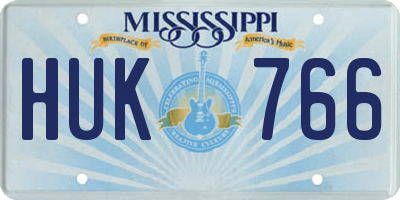 MS license plate HUK766