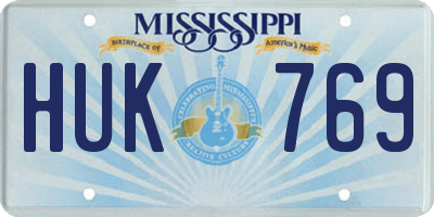 MS license plate HUK769