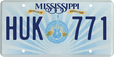 MS license plate HUK771