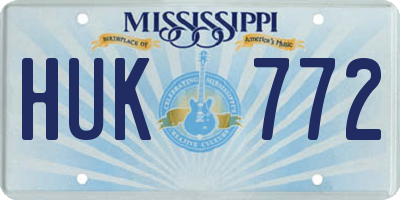 MS license plate HUK772