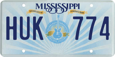 MS license plate HUK774