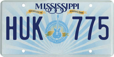 MS license plate HUK775